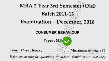 2018 Mdu MBA 3rd Sem Old Consumer Behaviour Question Paper
