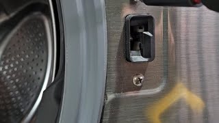 LG front load washing machine clicking and door won't lock. LG front load door lock replacement.
