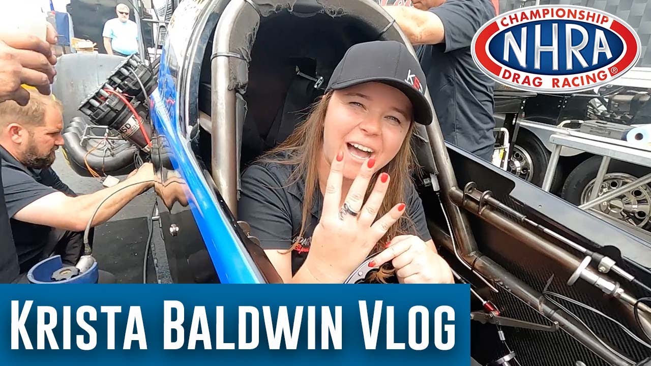 Burning nitro with Krista Baldwin at the Circle K NHRA Four-Wide ...