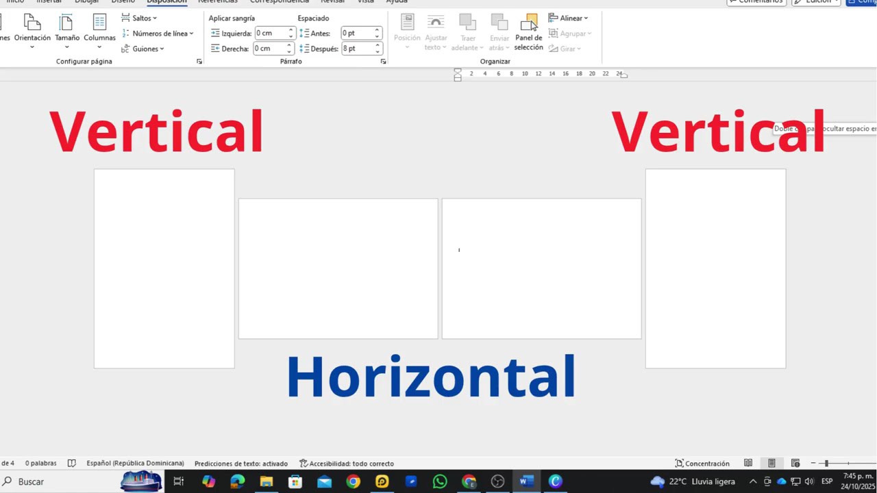 Cómo Poner una Sola Hoja en Horizontal en Word | 📄 Vertical y Horizontal en el Mismo Documento