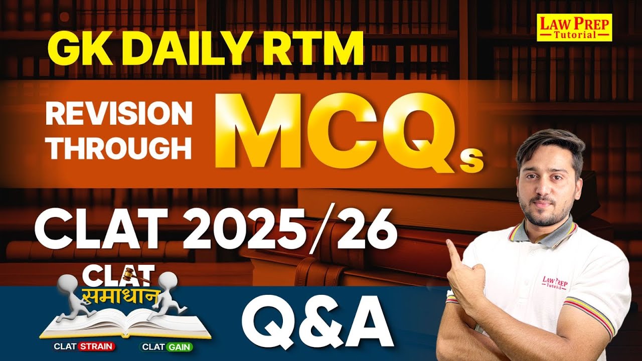 Daily GK for CLAT 2025-26 | 26th August 2024 | GK Quiz | Top MCQs ...