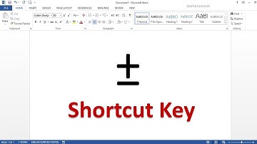 Shortcut Key to Insert Plus Minus Symbol In MS Word
