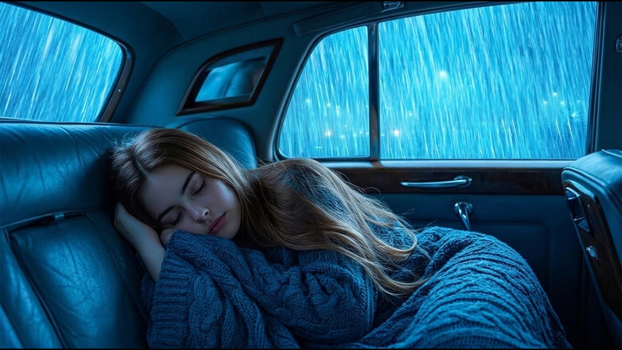 Instant Sleep with Heavy Rain Sounds in Car at Night | Thunderstorm ...