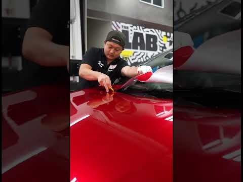 Cherry Red Wrap Car