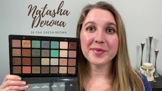 NATASHA DENONA - 28 pan Green Brown Eyeshadow Palette | Swatches