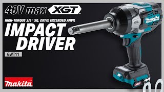 40V max XGT® High‑Torque Extended Anvil Impact Wrench w/ Friction Ring (GWT11)