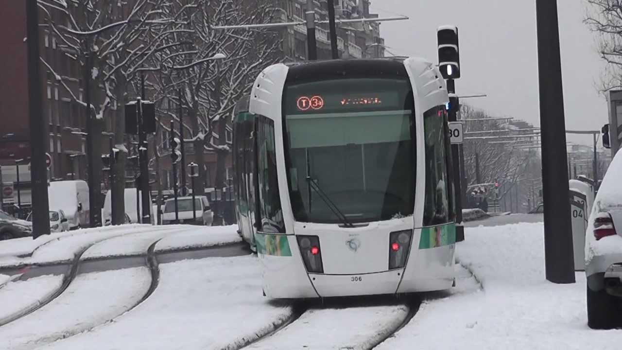 Tramway T3 sous la neige du 19 janvier 2013 (1)