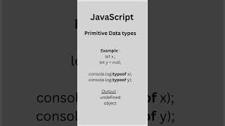 JavaScript : Primitive Data Types