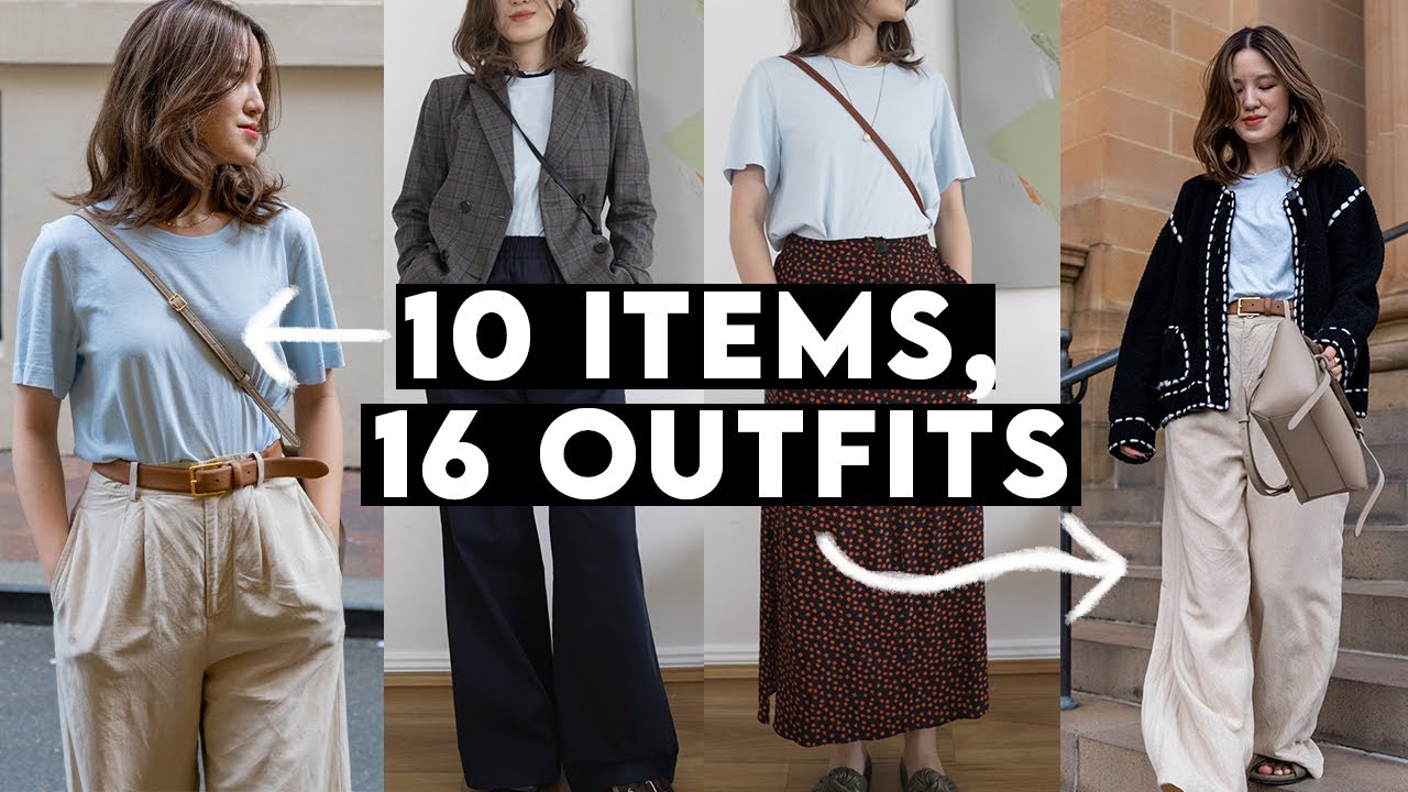 10 Items, 16 Outfits | Spring 10x10 Capsule Wardrobe Challenge - YouTube