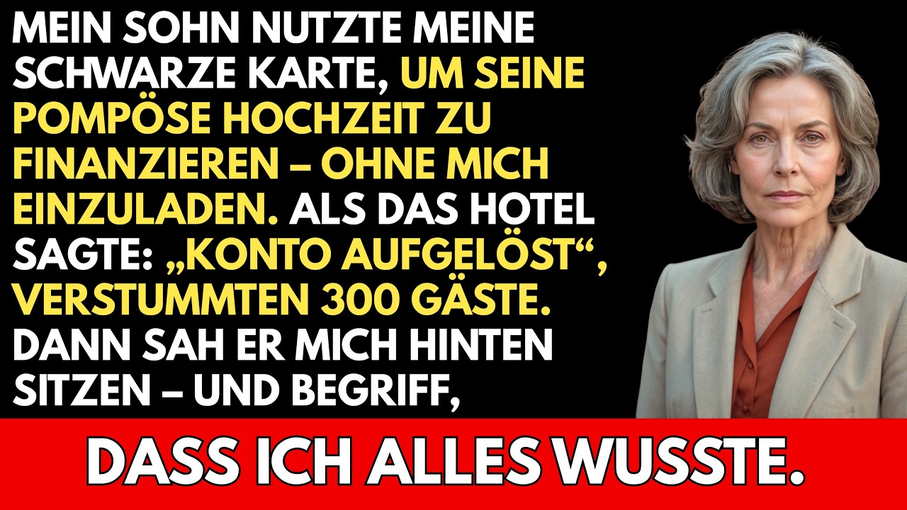 Mein Sohn hat mich nicht zu seiner Hochzeit eingeladen – aber er hat meine Kreditkarte benutzt, um sie zu bezahlen. Ich erfuhr es per SMS von der Bank: 40.000 Euro Anzahlung für ein Schlosshotel....