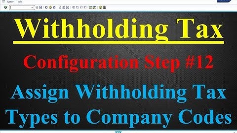 Withholding Tax Configuration Step #12 Assign Withholding Tax Types to Company Codes