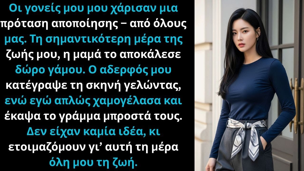 «Οι γονείς μου μου “χαρίσανε” πρόταση αποποιήσεως. Εγώ τους αντάλλαξα έκπληξη.»