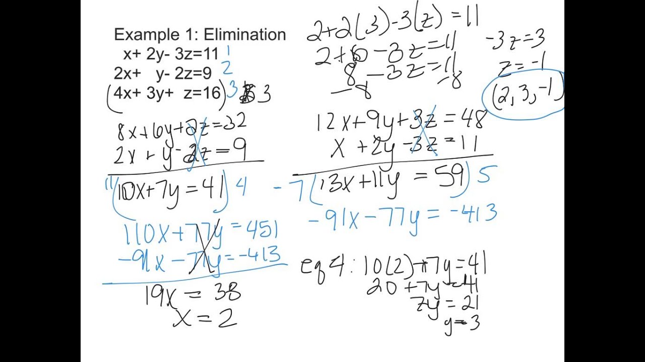 Solving Systems of 3 Equations - YouTube