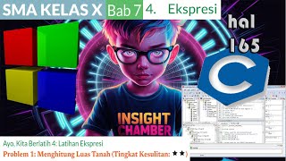 bahasa C informatika kelas 10 bab 7  algoritma dan pemrograman kurikulum merdeka hal 165 169