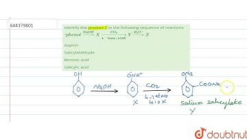 Identify the product Z in the following sequence of reactions phenol overset(NaOH)rarrX underset...