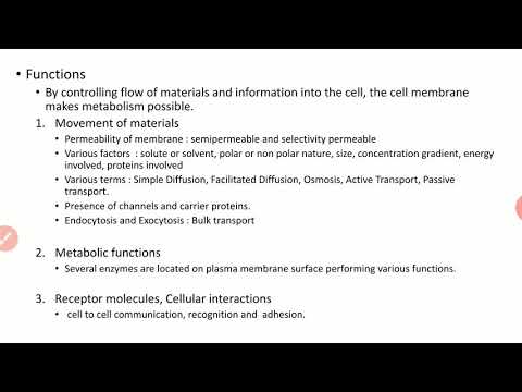 Cell membrane Functions II