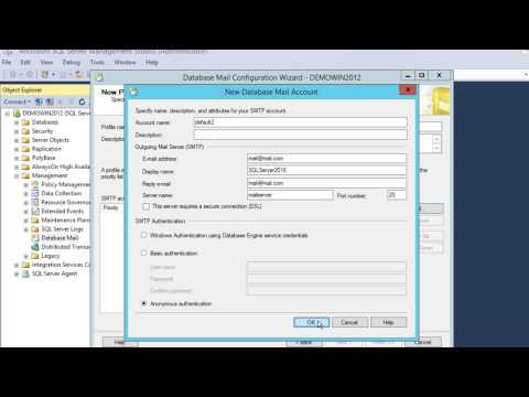 How to setup Database Mail in SQL Server 2016