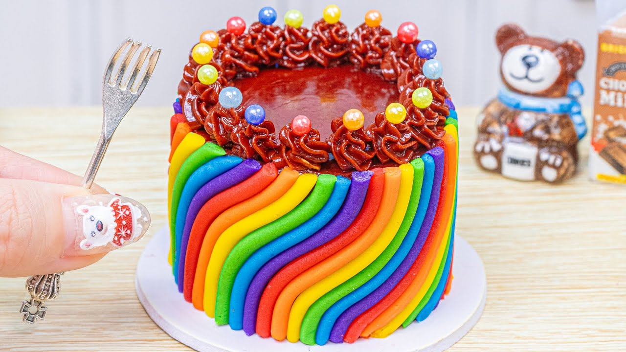 Amazing Miniature Rainbow Chocolate Cake – Relaxing and Colorful Mini Dessert | Dreamy Cake