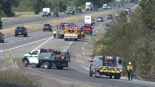 Brush Fire breaks out east of I-5 at Saginaw exit, just north of Cottage Grove