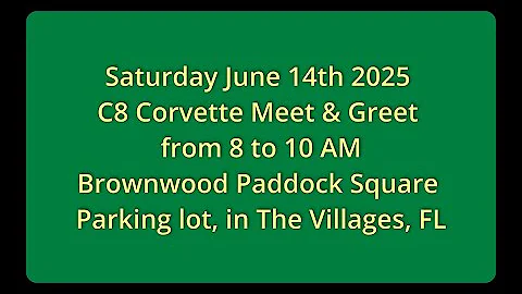 C8 Meet & Greet June 14th at 8 to 10 AM