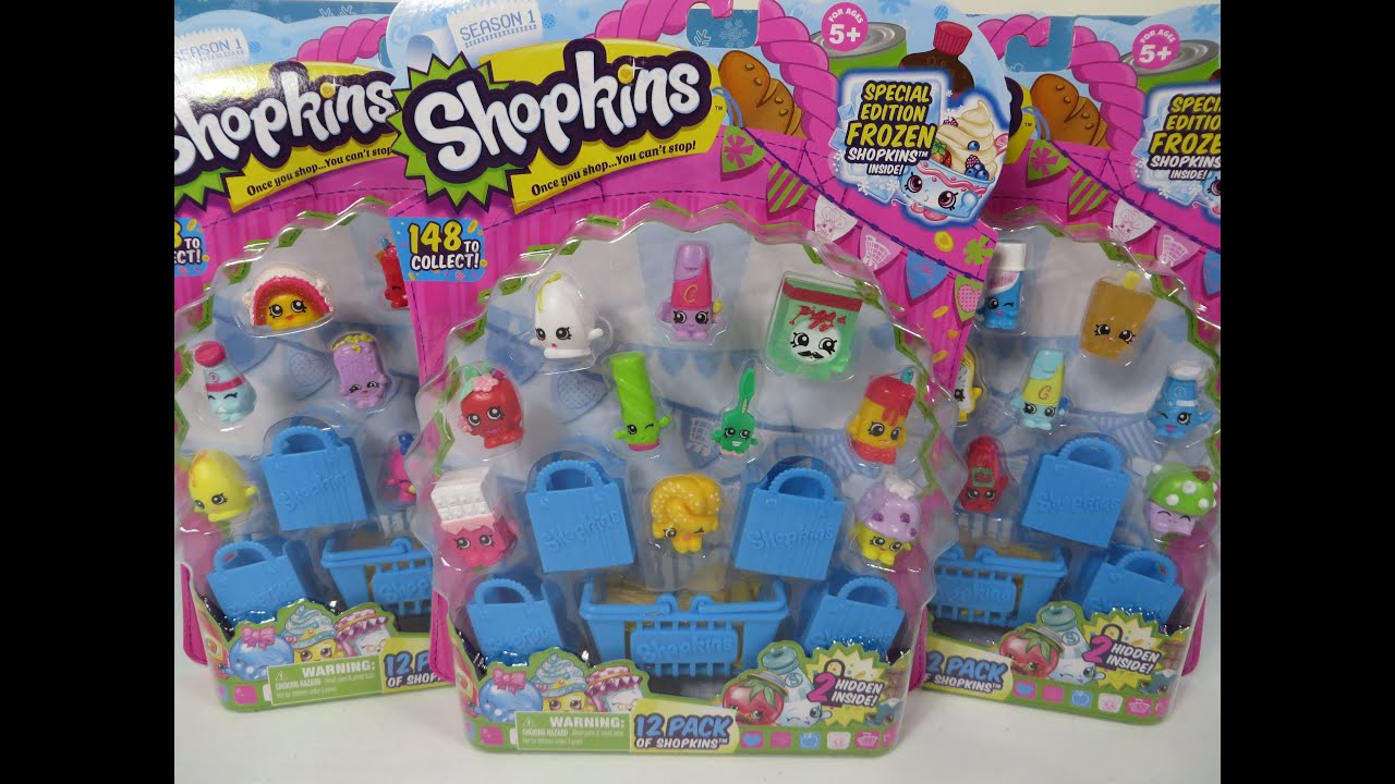 shopkins 12 pack opening unboxing season 1 we love shopkins youtube