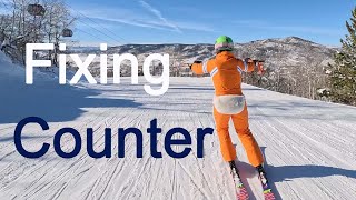 Counter in skiing, a lesson fixing too much counter