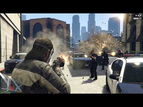GTA 5 - Cop Street Blockade Massacre + Ten Star Escape
