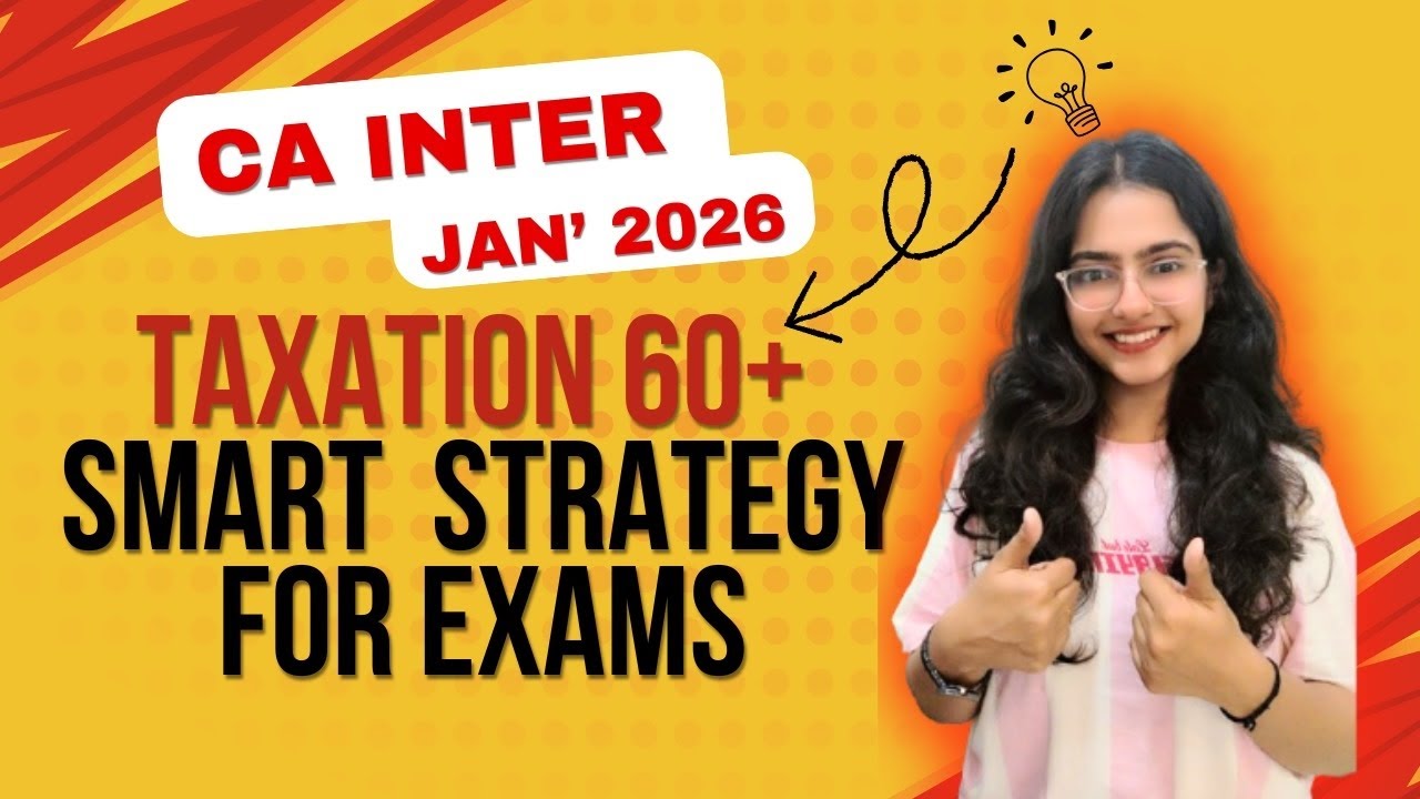 Taxation Exemption Strategy for CA Inter Jan 2026 | Study Plan + Tips🙌 ...