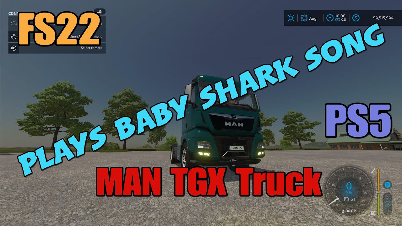 FS22 Baby Shark Song plays on MAN TGX Truck 