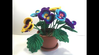 :        8 .  1/ How to crochet Pansies on March 8th. Part 1