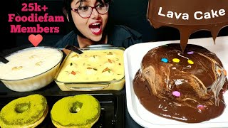 Eating Rasmalai, Kheer, Lava Cake | Extremely Messy | Lava Cake Asmr | Big Bites | Pull me up Cake