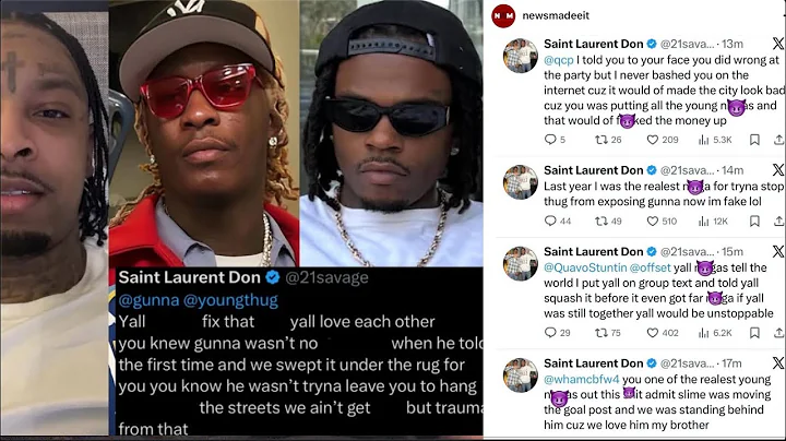 21 SAVAGE ADMITS ATLANTA GAVE GUNNA A PASS FOR SNITCHING BEFORE DISSES FUTURE CALLS QCP A RAT & MORE