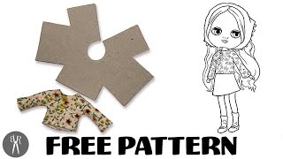 How To Sew: Middie Blythe Top - FREE PATTERN - Custom Doll Clothes Sewing Tutorial