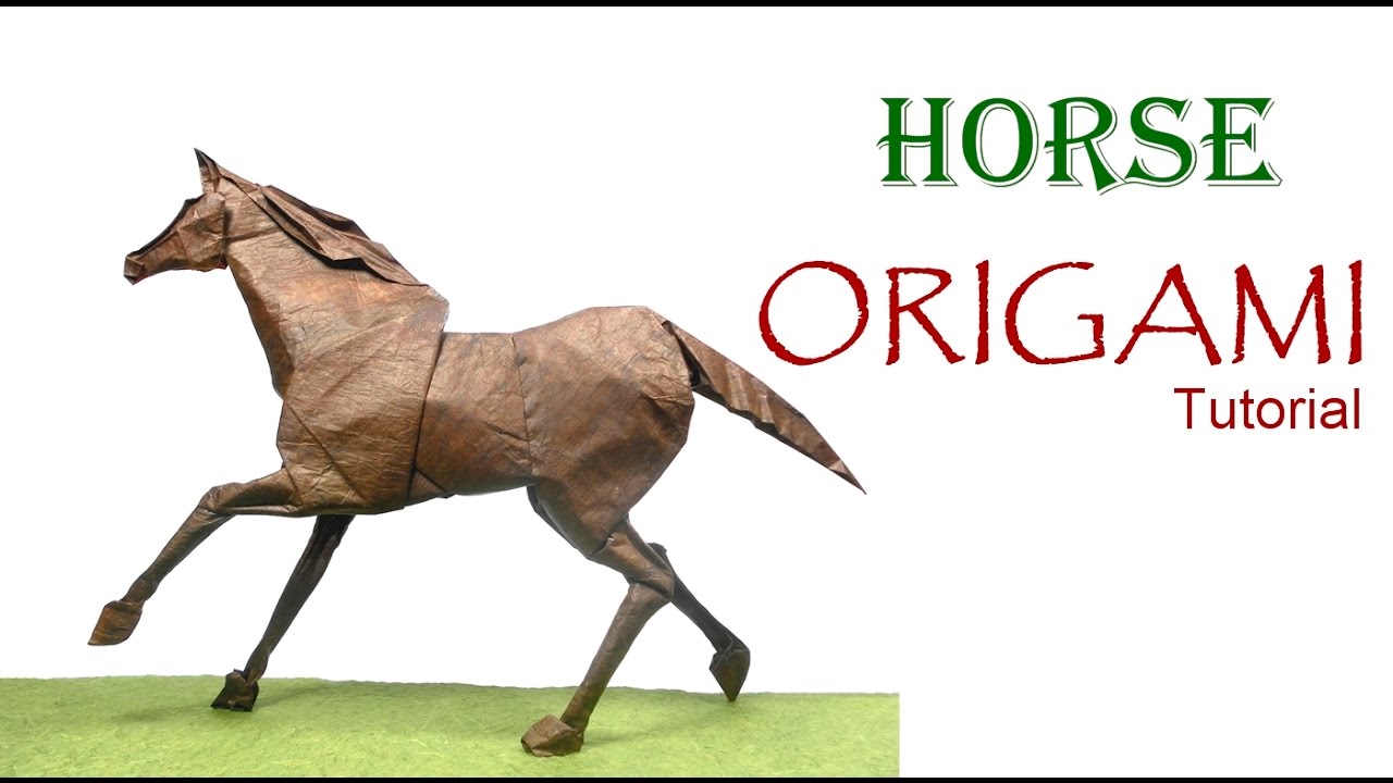 Origami Horse Tutorial (Elver Ventura) Caballo de paso Peruano 折り紙 馬 оригами учебник лошадь Pferd