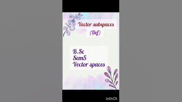 #how🤔W is a subspace of V #math#sem5 B.Sc