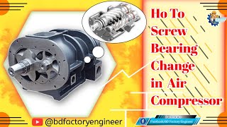 How To Screw Bearing Change  on Air Compressor || Linghein L75D8 Air Compressor ||