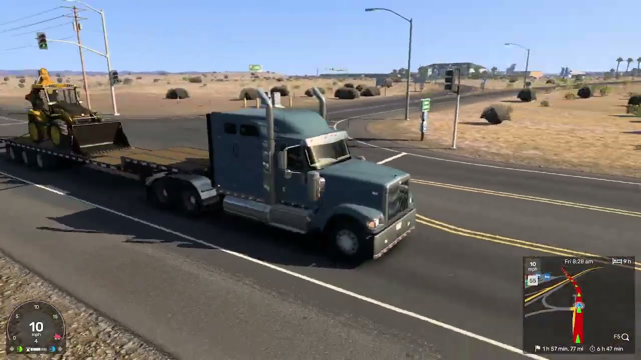 American Truck Simulator, driving, bulldozer delivery
