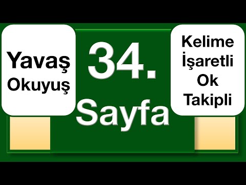 Kuran 34. sayfa yavaş okuyuş ok takipli kelime işaretli / The Holy Quran page 34