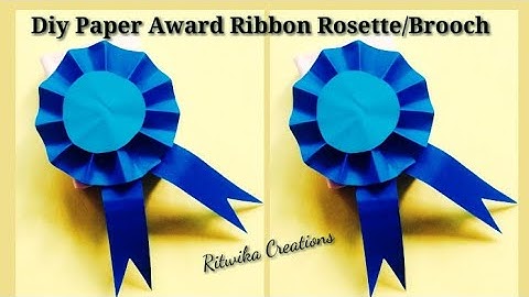 Diy paper award ribbon rosette tutorial/origami paper crafts/paper award/champion rosette ribbon