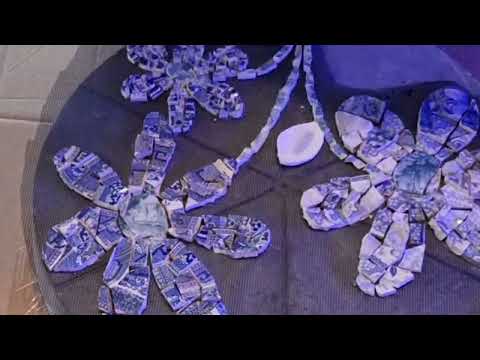 Time-Lapse Tiling | Custom Daisy Mosaic Paver | Handmade Floral Art