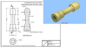 Valve Lifter || Solid Edge Tutorial