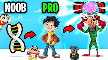 NOOB VS PRO VS HACKER VS GOD IN HUMAN EVOLUTION RUN WITH SHINCHAN & CHOP