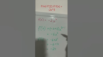 Find f’(2) if f(x) = -2x^3 #math #differentiation #calculus #derivative #gradient #powerrule