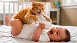 Details This Cat Takes His Babysitting Job VERY Seriously! ππ±πΆ | Funny Baby & Cat Moments News