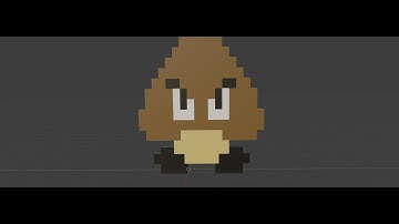 Goomba 2D to 3D in Blender! #Shorts