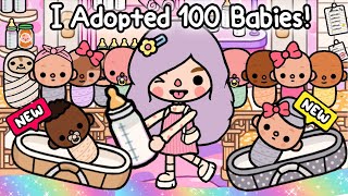 I Adopted 1️⃣0️⃣0️⃣ Babies! 👶🏻🍼| Toca Life Story | Toca Boca | Toca Life World