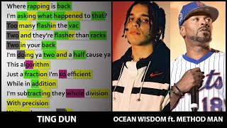 Ocean Wisdom ft. Method Man - Ting Dun [Rhyme Scheme] Highlighted