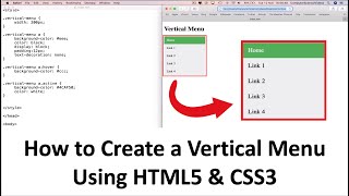 How to CODE a Vertical Menu Using HTML5 & CSS3 | New