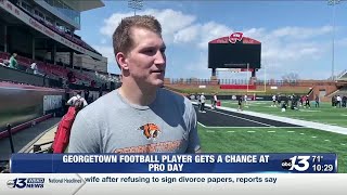 Georgetown football player gets a chance at Pro Day