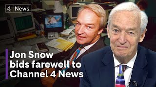 Jon Snow presents his final Channel 4 News programme